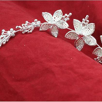 Wedding Jewelry Rhinestone Crystal Hair Applique..