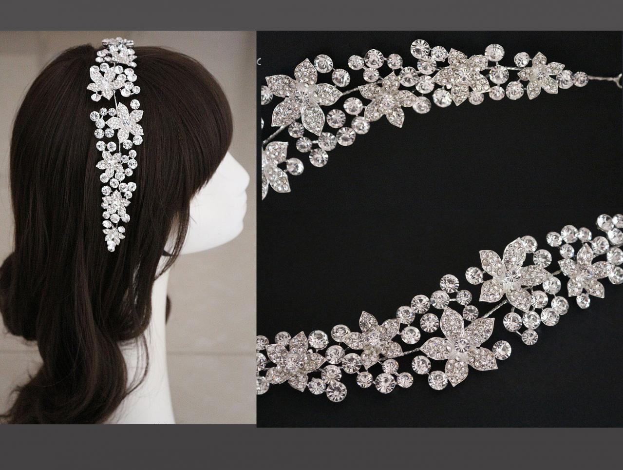 Rhinestone Crystal Hair Applique Tiara Bridal Wedding Brides Flower