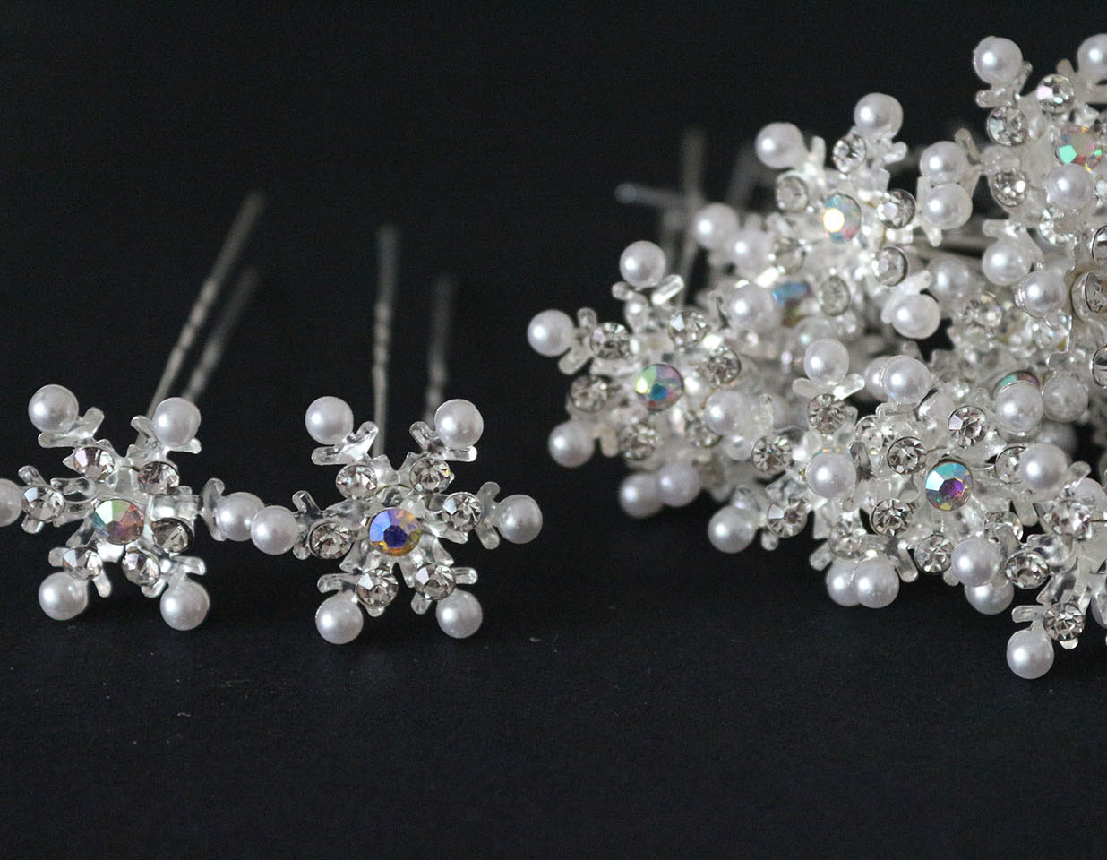 20 Pcs Snowflake Crystal Bridal Wedding Prom Hair Pins Hair Accessory